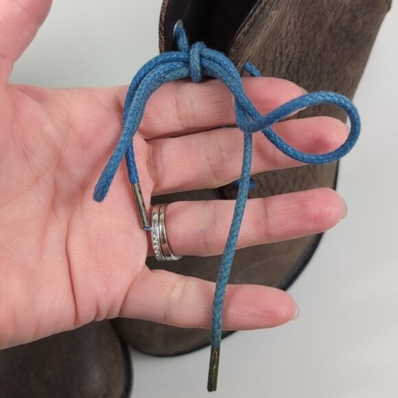 Rag & Bone Odval Brown Distressed Wedge Heel Booties Leather Lace Up Chukka - Picture 11 of 14